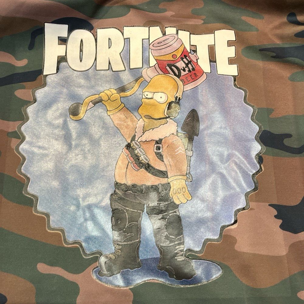 GBG Homer Simpson Fortnite camouflage zip up jacket